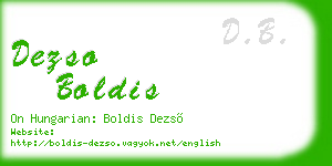 dezso boldis business card