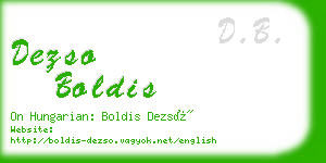 dezso boldis business card